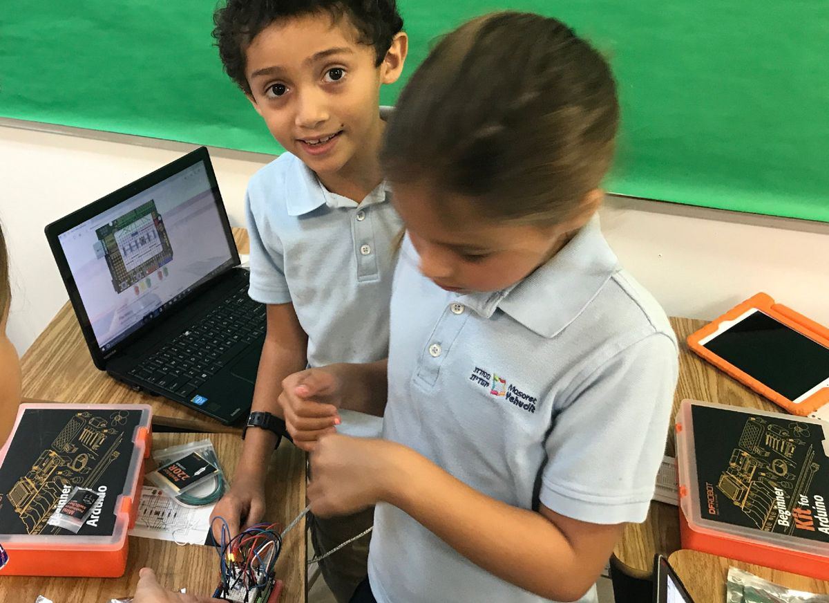 Students using technology
